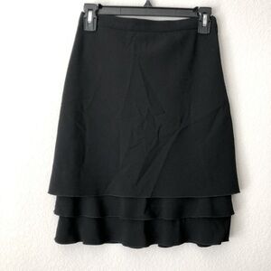 Moschino Cheap and Chic Black Tiered Ruffle Midi Skirt size 4
